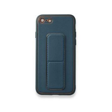 BSSM iPhone 7 Coco Deri Standlı Kapak Mavi Kılıf