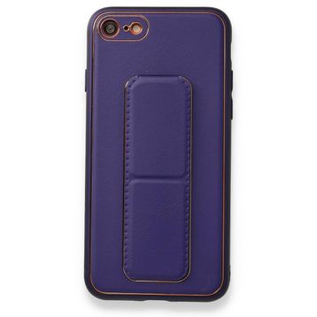 BSSM iPhone 7 Coco Deri Standlı Kapak Mor Kılıf