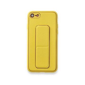 BSSM iPhone 7 Coco Deri Standlı Kapak Sarı Kılıf