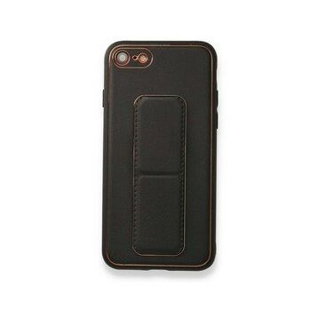 BSSM iPhone 7 Coco Deri Standlı Kapak Siyah Cep Telefonu Kılıfı