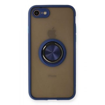 BSSM iPhone 7 Montreal Yüzüklü Silikon Kapak Lacivert Kılıf