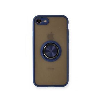 BSSM iPhone 7 Montreal Yüzüklü Silikon Kapak Lacivert Kılıf