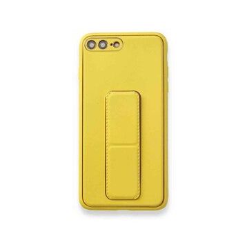BSSM iPhone 7 Plus Coco Deri Standlı Kapak Sarı Kılıf