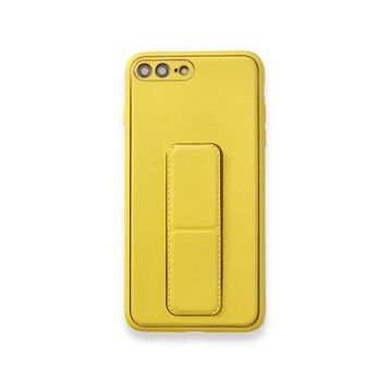BSSM iPhone 7 Plus Coco Deri Standlı Kapak Sarı Kılıf