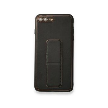 BSSM iPhone 7 Plus Coco Deri Standlı Kapak Siyah Kılıf
