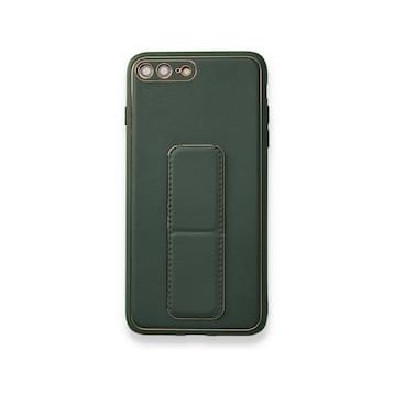 BSSM iPhone 7 Plus Coco Deri Standlı Kapak Yeşil Kılıf