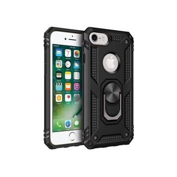 BSSM iPhone 7 Sofya Yüzüklü Silikon Kapak Siyah Kılıf