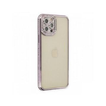BSSM Joke Taşlı Silikon - Mor iPhone 12 Pro Kılıf