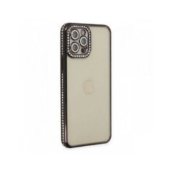 BSSM Joke Taşlı Silikon - Siyah iPhone 12 Pro Kılıf