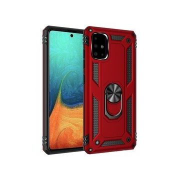 BSSM Kırmızı Samsung Galaxy A71 Sofya Yüzüklü Silikon Kapak Kılıf