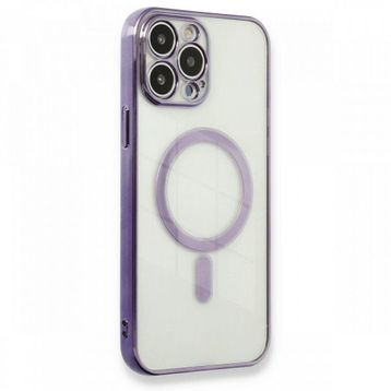 BSSM Magneticsafe Lazer Silikon - Mor iPhone 13 Pro Max Kılıf