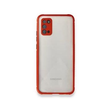 BSSM Miami Şeffaf Silikon - Kırmızı Samsung Galaxy A02S Kılıf