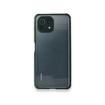 BSSM Miami Şeffaf Silikon - Koyu Yeşil Xiaomi Mİ 11 Lite Kılıf