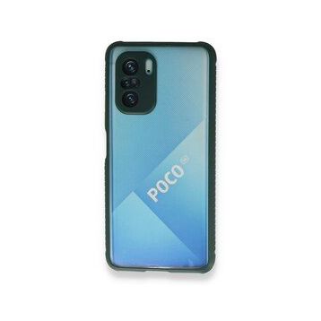 BSSM Miami Şeffaf Silikon - Koyu Yeşil Xiaomi Poco F3 Kılıf