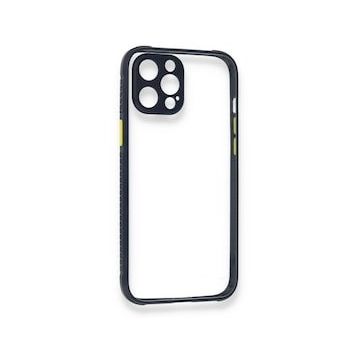 BSSM Miami Şeffaf Silikon - Lacivert iPhone 12 Pro Kılıf