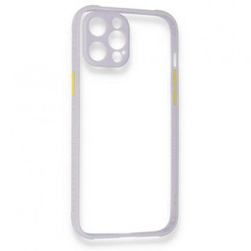 BSSM Miami Şeffaf Silikon - Lila iPhone 12 Pro Max Kılıf