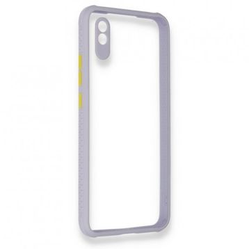BSSM Miami Şeffaf Silikon - Lila Xiaomi Redmi 9A Kılıf