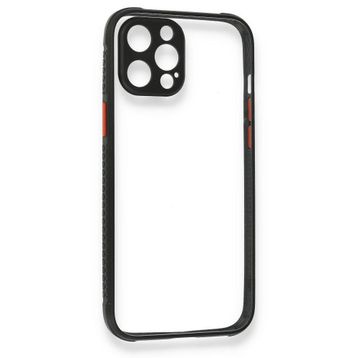 BSSM Miami Şeffaf Silikon - Siyah iPhone 12 Pro Kılıf