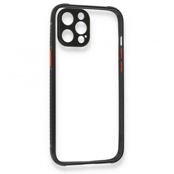BSSM Miami Şeffaf Silikon - Siyah iPhone 12 Pro Kılıf