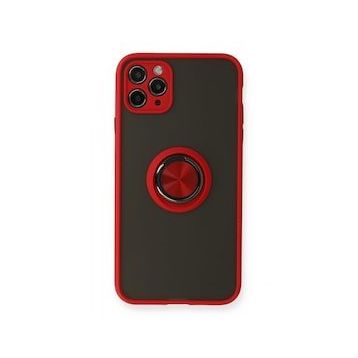 BSSM Montreal Yüzüklü Silikon Kapak - Kırmızı iPhone 11 Pro Kılıf