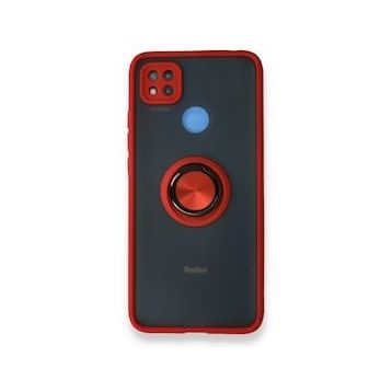 BSSM Montreal Yüzüklü Silikon Kapak - Kırmızı Xiaomi Redmi 9C Kılıf