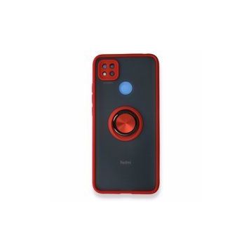 BSSM Montreal Yüzüklü Silikon Kapak - Kırmızı Xiaomi Redmi 9C Kılıf