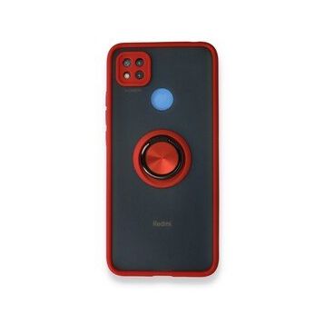BSSM Montreal Yüzüklü Silikon Kapak - Kırmızı Xiaomi Redmi 9C Kılıf