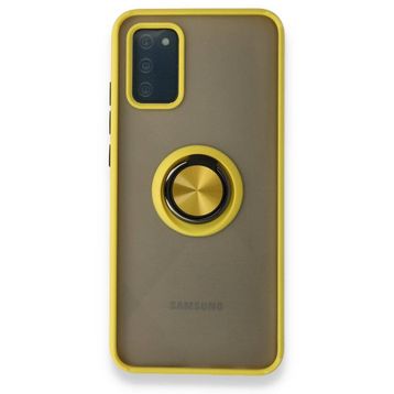 BSSM Montreal Yüzüklü Silikon Kapak - Sarı Samsung Galaxy A02S Kılıf