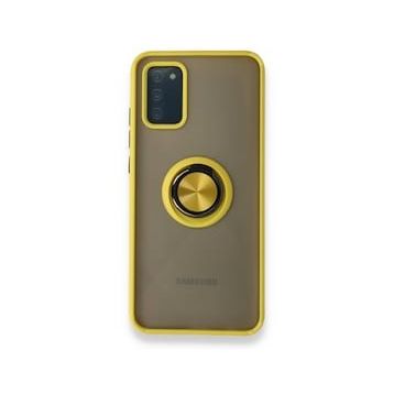 BSSM Montreal Yüzüklü Silikon Kapak - Sarı Samsung Galaxy A02S Kılıf