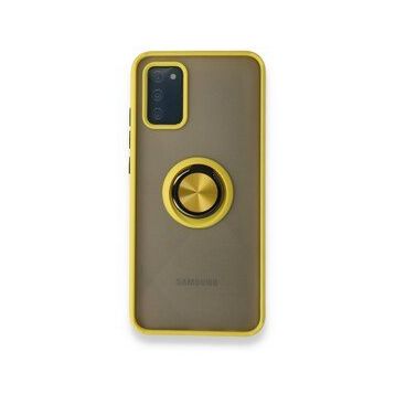 BSSM Montreal Yüzüklü Silikon Kapak - Sarı Samsung Galaxy A02S Kılıf
