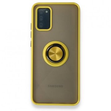 BSSM Montreal Yüzüklü Silikon Kapak - Sarı Samsung Galaxy A02S Kılıf