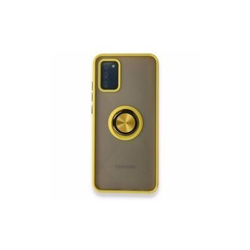 BSSM Montreal Yüzüklü Silikon Kapak - Sarı Samsung Galaxy A02S Kılıf