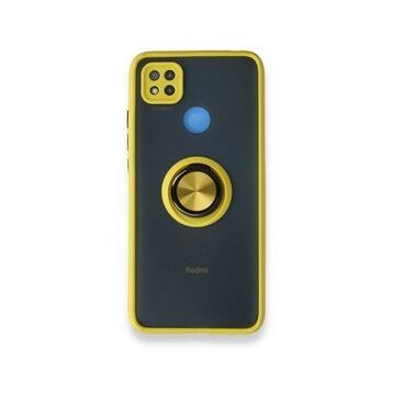 BSSM Montreal Yüzüklü Silikon Kapak - Sarı Xiaomi Redmi 9C Kılıf