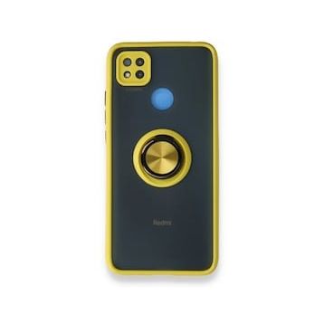 BSSM Montreal Yüzüklü Silikon Kapak - Sarı Xiaomi Redmi 9C Kılıf