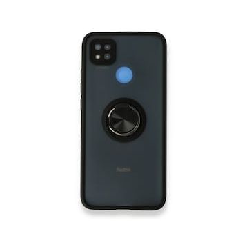 BSSM Montreal Yüzüklü Silikon Kapak - Siyah Xiaomi Redmi 9C Kılıf