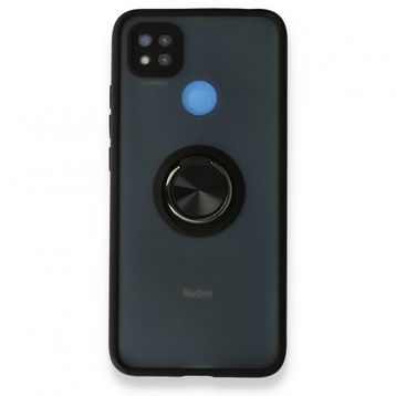 BSSM Montreal Yüzüklü Silikon Kapak - Siyah Xiaomi Redmi 9C Kılıf