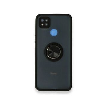 BSSM Montreal Yüzüklü Silikon Kapak - Siyah Xiaomi Redmi 9C Kılıf