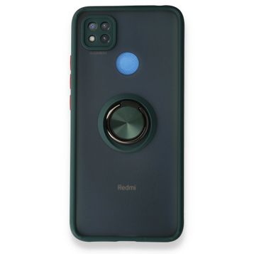 BSSM Montreal Yüzüklü Silikon Kapak - Yeşil Xiaomi Redmi 9C Kılıf