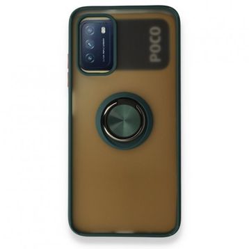 BSSM Montreal Yüzüklü Silikon Kapak - Yeşil Xiaomi Redmi 9T Kılıf