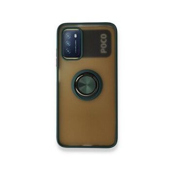 BSSM Montreal Yüzüklü Silikon Kapak - Yeşil Xiaomi Redmi 9T Kılıf