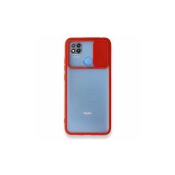 BSSM Palm Buzlu Kamera Sürgülü Silikon - Kırmızı Xiaomi Redmi 9C Kılıf