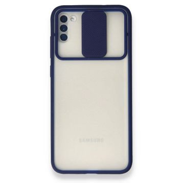 BSSM Palm Buzlu Kamera Sürgülü Silikon - Lacivert Samsung Galaxy A11 Kılıf