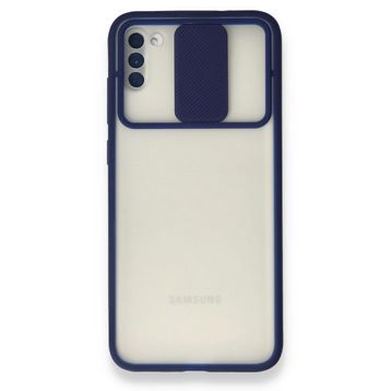 BSSM Palm Buzlu Kamera Sürgülü Silikon - Lacivert Samsung Galaxy A11 Kılıf