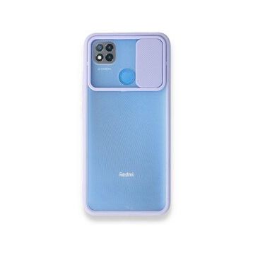 BSSM Palm Buzlu Kamera Sürgülü Silikon - Lila Xiaomi Redmi 9C Kılıf