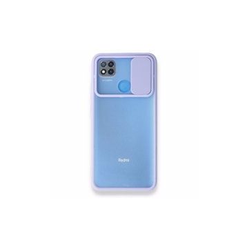 BSSM Palm Buzlu Kamera Sürgülü Silikon - Lila Xiaomi Redmi 9C Kılıf