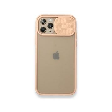 BSSM Palm Buzlu Kamera Sürgülü Silikon - Pembe iPhone 11 Pro Kılıf