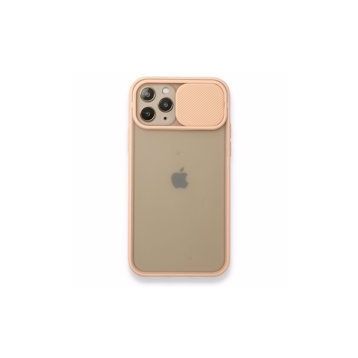 BSSM Palm Buzlu Kamera Sürgülü Silikon - Pembe iPhone 11 Pro Kılıf