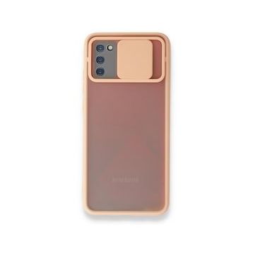 BSSM Palm Buzlu Kamera Sürgülü Silikon - Pembe Samsung Galaxy A02S Kılıf