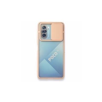 BSSM Palm Buzlu Kamera Sürgülü Silikon - Pembe Xiaomi Poco F3 Kılıf