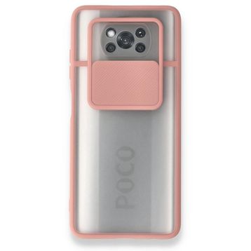 BSSM Palm Buzlu Kamera Sürgülü Silikon - Pembe Xiaomi Pocophone X3 Kılıf